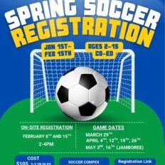 Blue Green Modern Kids Soccer Camp Event Flyer